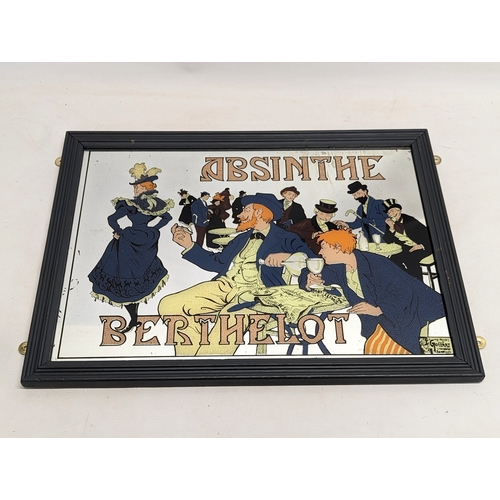 370 - 3 advertising mirrors, Guinness, Martini and Absinthe. Largest measures 60.5x45.5cm