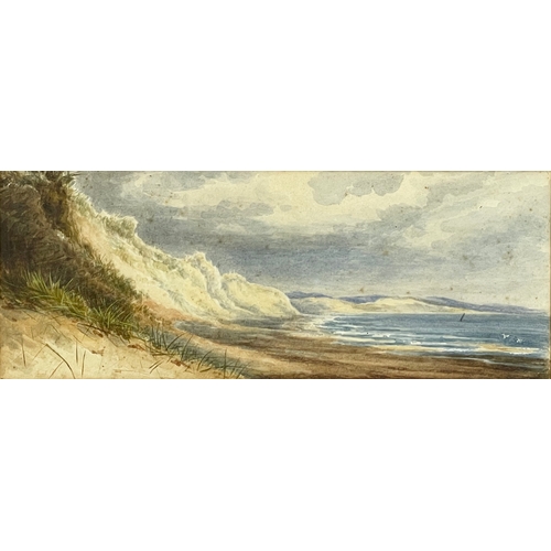 164 - An early 20th century watercolour painting signed F.F.P. Painting measures 38.5x15cm. Frame 61x37cm