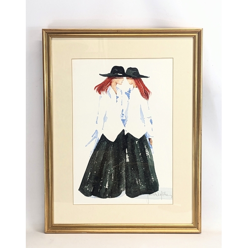 158 - A original signed watercolour painting by Judith Caulfield Walshe. 56x72.5cm with frame