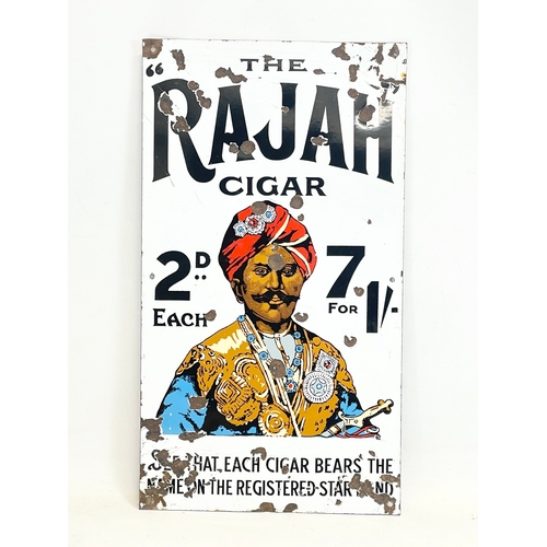 168 - A vintage ‘The Rajah Cigar’ enamel sign. 32x57cm