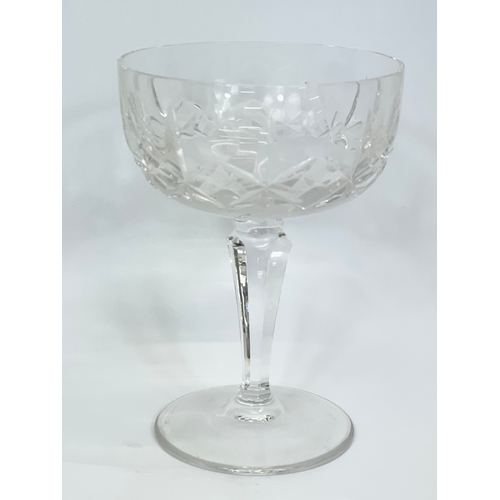 A set of 6 Galway Crystal sherbet cocktail glasses.