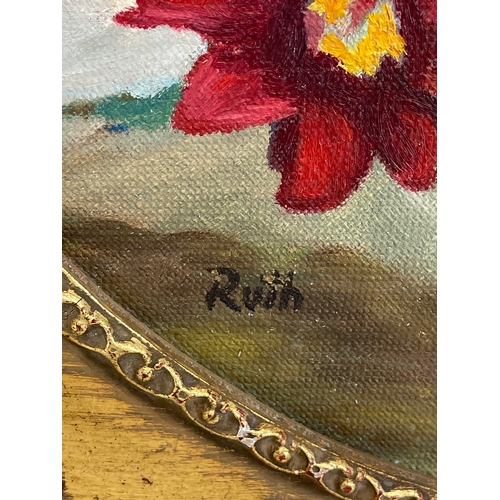 174 - A Still Life oil painting, signed Ruth. 32x32cm including frame.