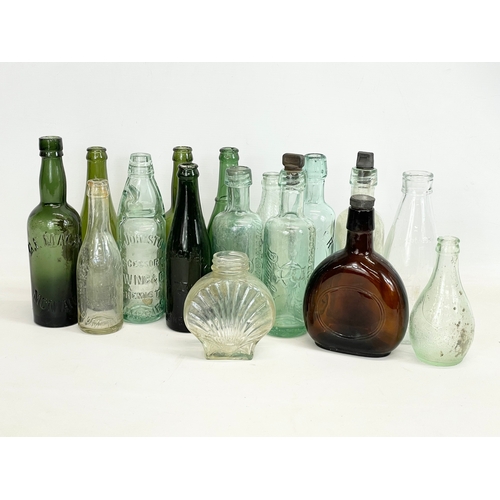 182 - A collection of vintage glass bottles