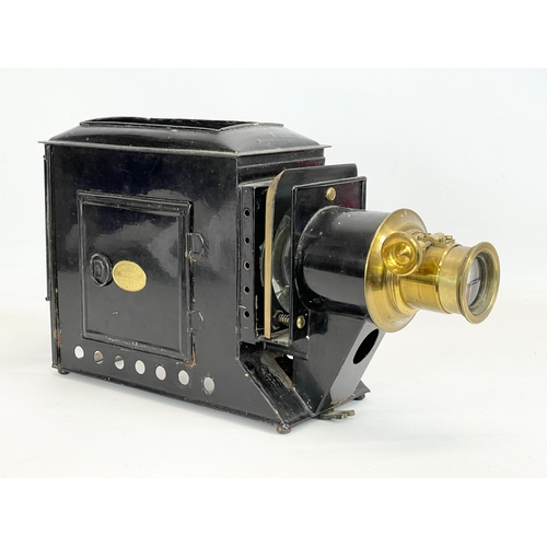 101 - 2 late 19th/early 20th century Epidiascope projectors. 1 by Newton & Co Opticians. 64cm