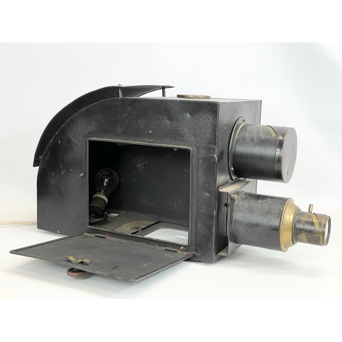 101 - 2 late 19th/early 20th century Epidiascope projectors. 1 by Newton & Co Opticians. 64cm