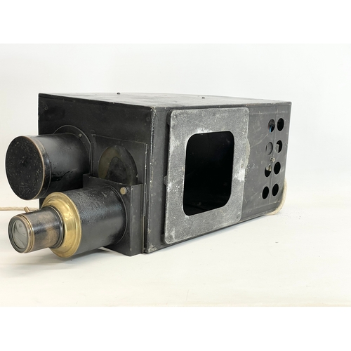 101 - 2 late 19th/early 20th century Epidiascope projectors. 1 by Newton & Co Opticians. 64cm