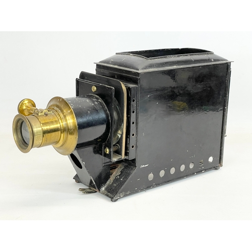 101 - 2 late 19th/early 20th century Epidiascope projectors. 1 by Newton & Co Opticians. 64cm