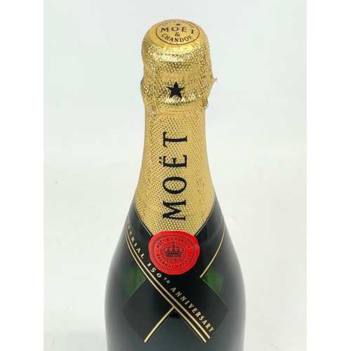 109 - An unopened bottle of Moët & Chandon Imperial Brut Champagne. 150th Anniversary. 750ml.