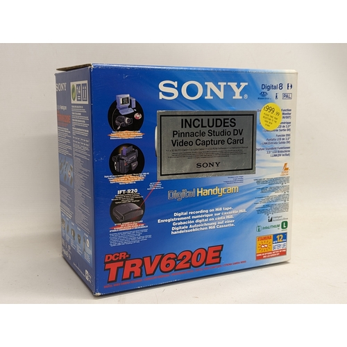 260C - A Sony DCR-TRV620E digital hi8 video camera / handycam with accessories, in original box.