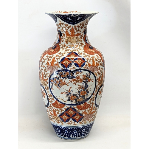 482 - A pair of large late 19th / early 20th century Japanese pottery vases, circa 1900. 46cm