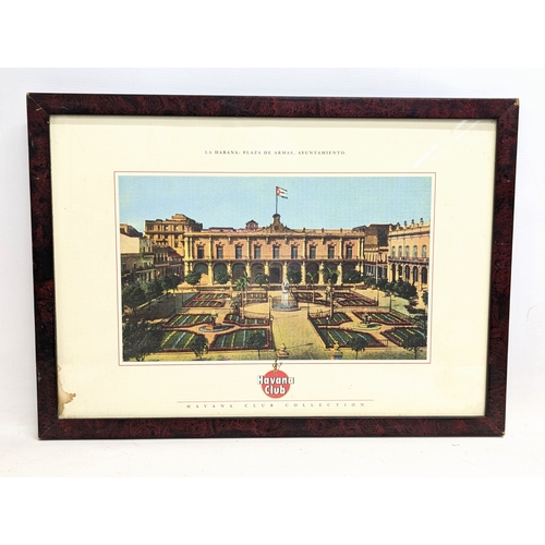 759 - A vintage framed Havana Club advertising print. 53.5x38.5cm