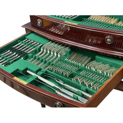 A complete sterling silver cutlery set in mahogany chest, with