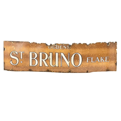 63 - A large vintage Ogden’s St Bruno Flake enamel sign. 185x48cm