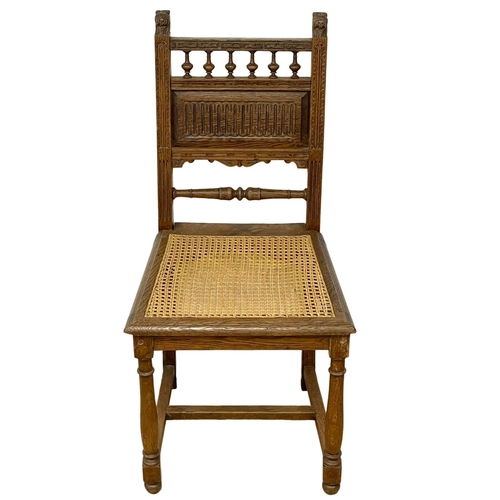 98 - A late 19th century French oak side chair with bergere seat. Circa 1890.