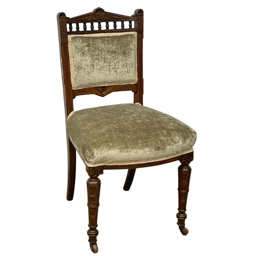 99 - An Edwardian Walnut side chair.