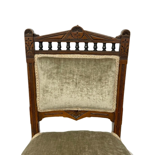 99 - An Edwardian Walnut side chair.