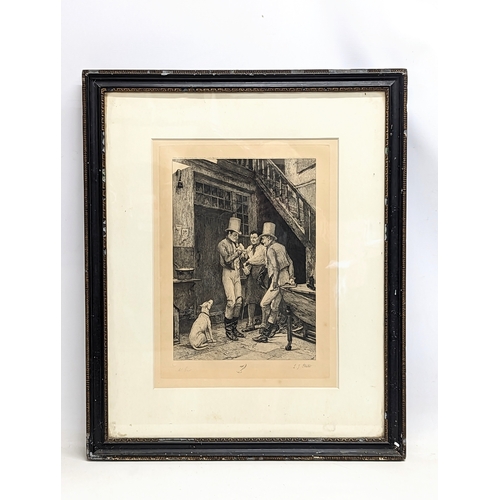 55 - A large early 20th century signed print, L. J. Steele. 58.5x71cm