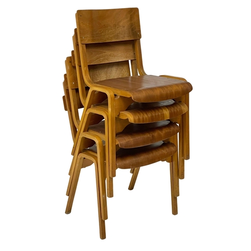 A set of 4 vintage stacking chairs by Tecta. Designed by