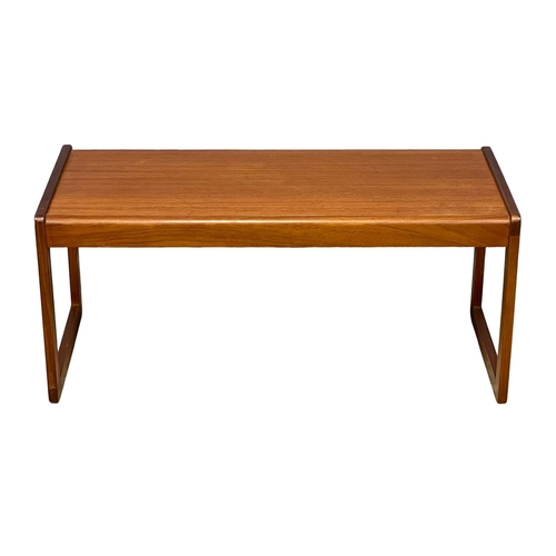 122G - A Mid Century teak coffee table. 96x43x41cm