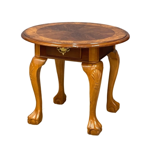 122J - A modern occasional end table with drawer on Ball & Claw feet. 63x54cm