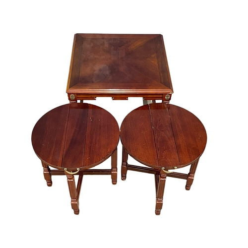 122Y - A mahogany nest of tables. 56x56x53cm