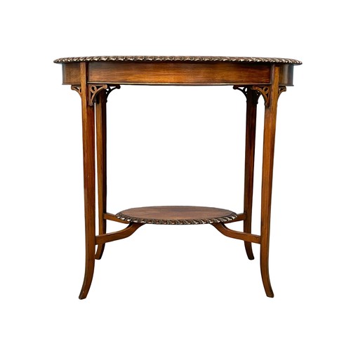 122S - An Edwardian mahogany window table. 77x51x71