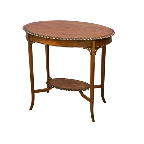 122S - An Edwardian mahogany window table. 77x51x71