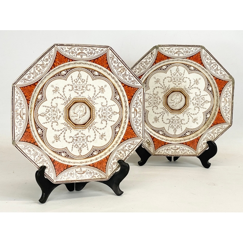 414 - A pair of late 19th century Mintons ‘Holland’ pattern plates.