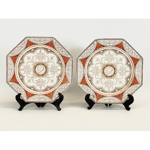 414 - A pair of late 19th century Mintons ‘Holland’ pattern plates.