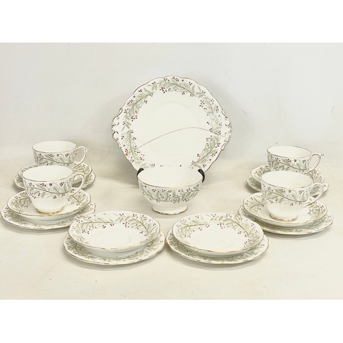 415 - An 18 piece Roslyn China ‘Whispering Grass’ pattern tea set.