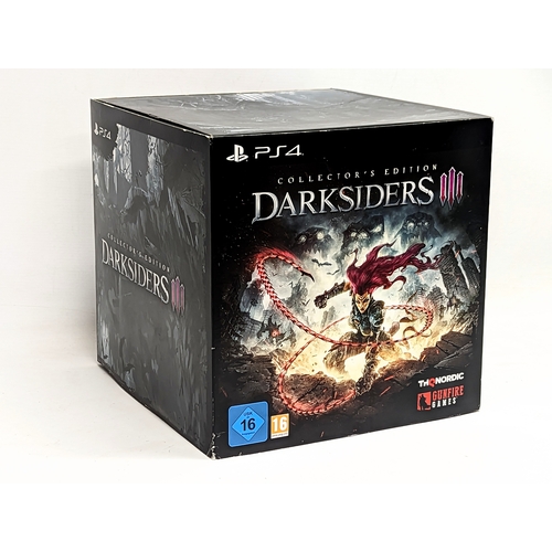 33 - A complete collector's edition of Darksiders III in box. Includes Playstation 4 Game, Fury figurine ... 