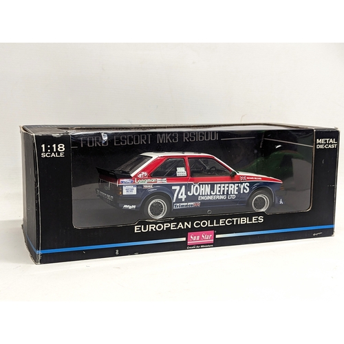 84 - A Sun Star, European Collectibles, model of Ford Escort MK3 RS1600i. Box measures 36cm