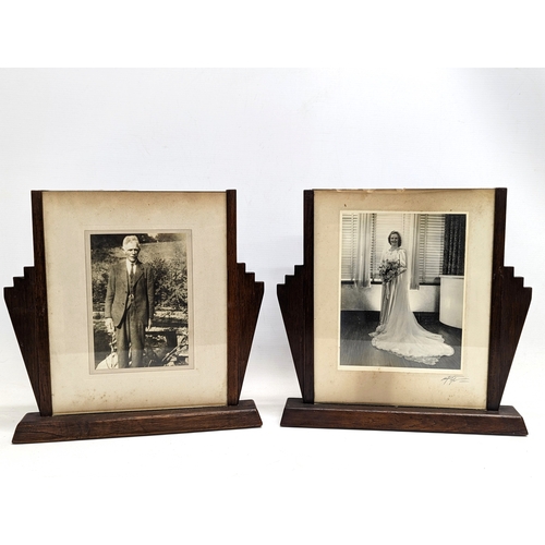 151 - A pair of large 1920s Art Deco photo frames. 32x30cm