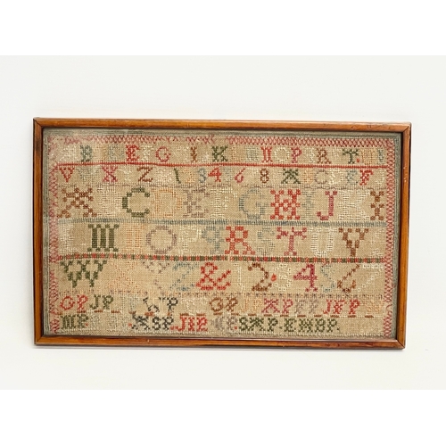 152 - A late Victorian sampler. 34x21cm