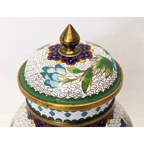 426 - A 19th century Cloisonné jar with lid. 20cm