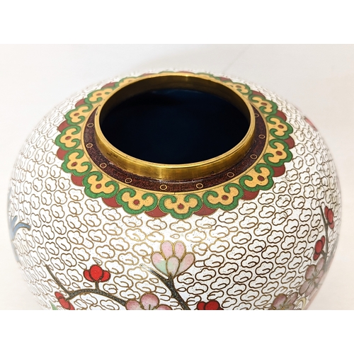 427 - A late 19th century Cloisonné jar with lid. 16cm