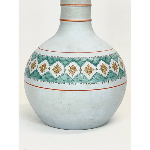 431 - A late 19th century terracotta gourd attributed to Christopher Dresser. 25.5cm