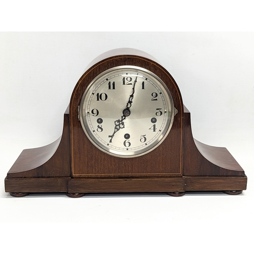 166 - A good quality 1930s inlaid mahogany mantle clock. 42.5x16.5x25cm