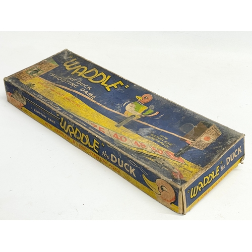 74 - A vintage Waddle The Duck Shooting Game by The Chad Valley Co LTD. Box measures 45.5cm