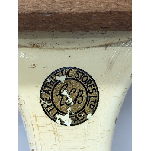 336 - A vintage Slazenger racket, stamped The Athletic Stores Ltd, Belfast. Boyles Sports House Belfast. 6... 