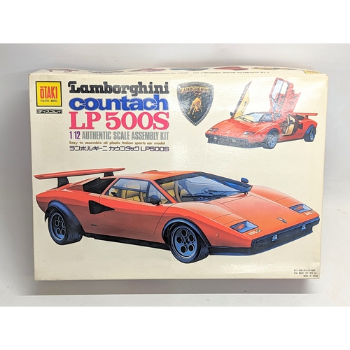 130B - A Lamborghini 'Countach LP 500S' By Otaki Otai Model Toy, plastic 1/12 authentic scale assembly kit.