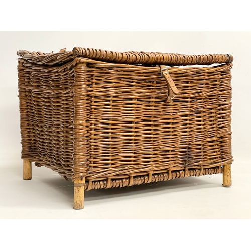 268 - A 1930’s Wicker fishing basket. 49x36x35cm