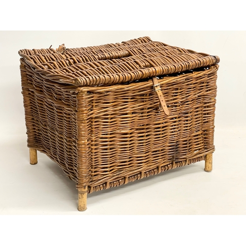 268 - A 1930’s Wicker fishing basket. 49x36x35cm