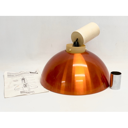 172 - A Mid Century Rise and Fall ceiling light by Thorn. Shade measures 38x16cm