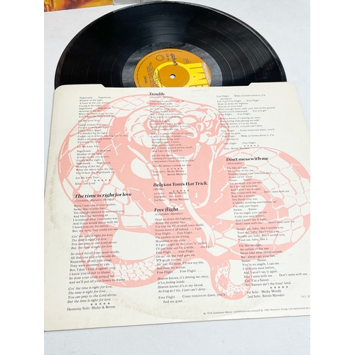 361 - A collection of LP vinyl records. Motörhead Death Foreber. 2 Whitesnake albums, Whitesnake Love Hunt... 
