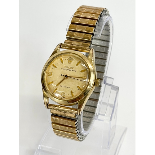 592 - A gold Rolex Oyster Speedking watch. 1940’s.