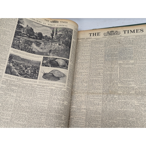 195F - A large bound copy of The Times July- September 1949 stories, articles, advertisements.