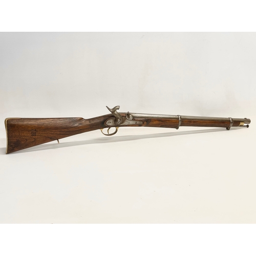 196E - An early to mid 19th century 2 Band Enfield rifle, used by The East India Trading Company. 93cm