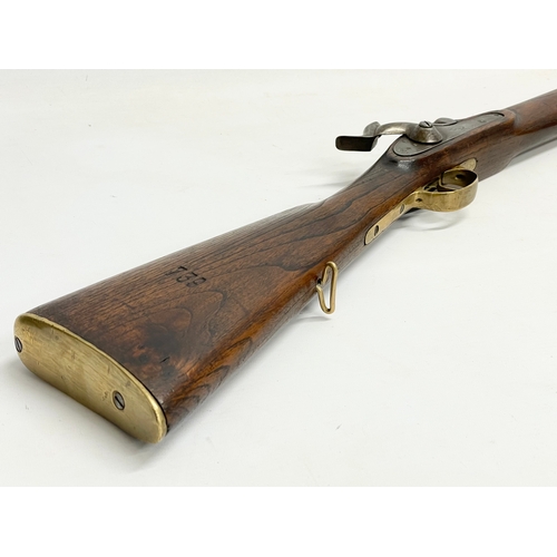 196E - An early to mid 19th century 2 Band Enfield rifle, used by The East India Trading Company. 93cm