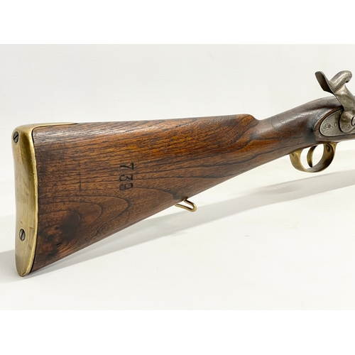 196E - An early to mid 19th century 2 Band Enfield rifle, used by The East India Trading Company. 93cm